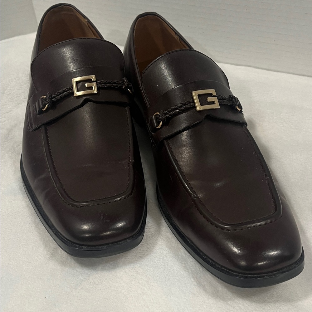Guess Men's Brown Loafers with Gold Accent
